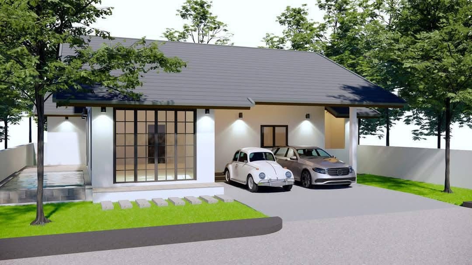 เขียนแบบวิศวกรรมและออกแบบโครงสร้าง - บ้านพักอาศัย คสล. 1 ชั้น พร้อมสระว่ายน้ำ (พื้นที่ 138 ตร.ม.) - 3