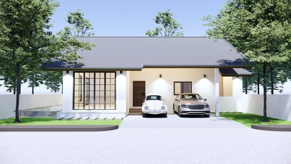 เขียนแบบวิศวกรรมและออกแบบโครงสร้าง - บ้านพักอาศัย คสล. 1 ชั้น พร้อมสระว่ายน้ำ (พื้นที่ 138 ตร.ม.) - 2