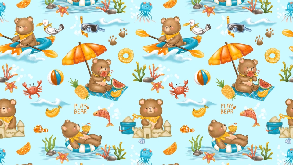 ออกแบบเสื้อผ้าเด็ก ออกแบบลายผ้า ลายผ้าเด็ก ลายการ์ตูน การ์ตูน คาแรคเตอร์