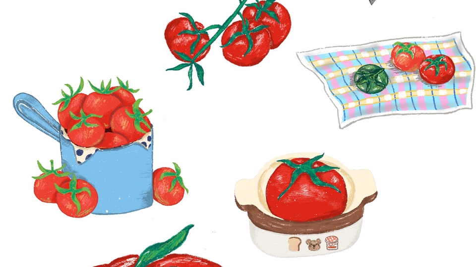 รับออกแบบสติกเกอร์ วาดภาพอาหาร commission