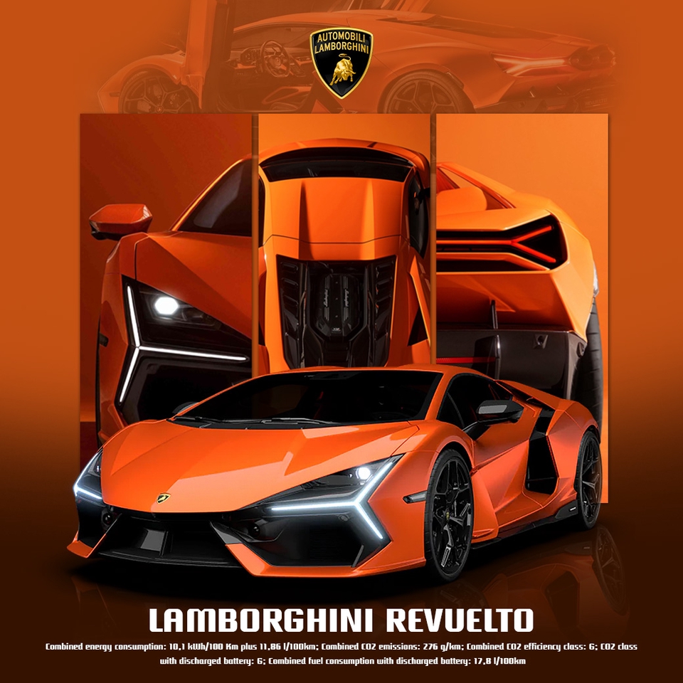 ออกแบบแบนเนอร์ Lamborghini Revuelto โฆษณาบนเว็บไซต์