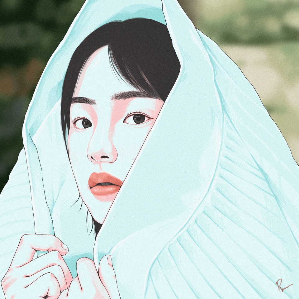 รับวาดภาพเหมือน ภาพวาดผู้หญิงสวยสไตล์การ์ตูน