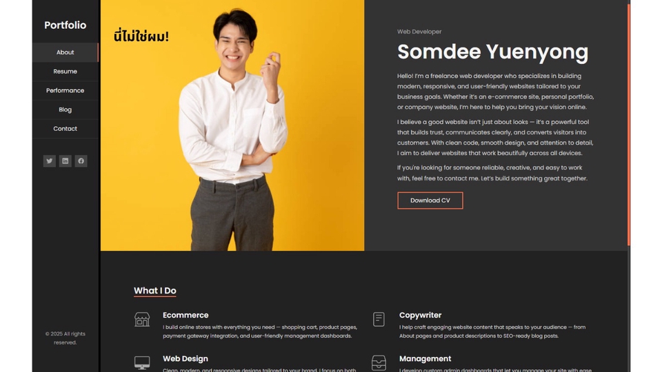 รับออกแบบแนว Portfolio