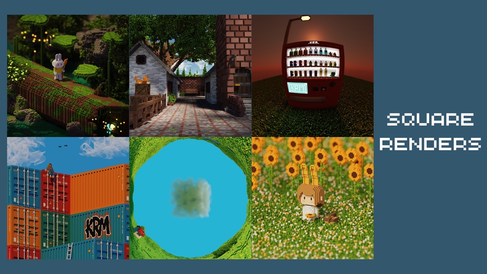 3D Square Render Pixel/voxel Art