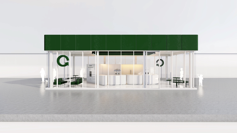 ออกแบบร้านค้า3D perspective โมเดลร้านกาแฟสวยงาม