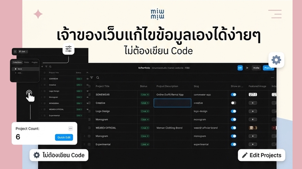 All-in-One: ดูแลให้ทั้งงานออกแบบ และการขึ้นระบบหลังบ้าน (CMS) สำหรับเก็บข้อมูลลูกค้า