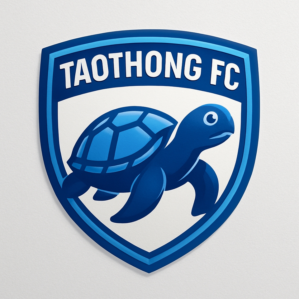 รับออกแบบโลโก้ทีมฟุตบอล TAOTHONG FC โลโก้เต่าสีน้ำเงิน