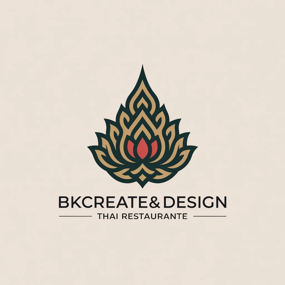 รับออกแบบโลโก้ร้านอาหารไทย โลโก้สวยหรู BKCreate&Design