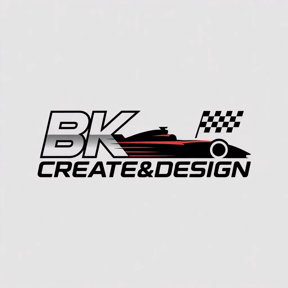 รับออกแบบโลโก้BK Create&Design โลโก้รถแข่งสไตล์มินิมอล