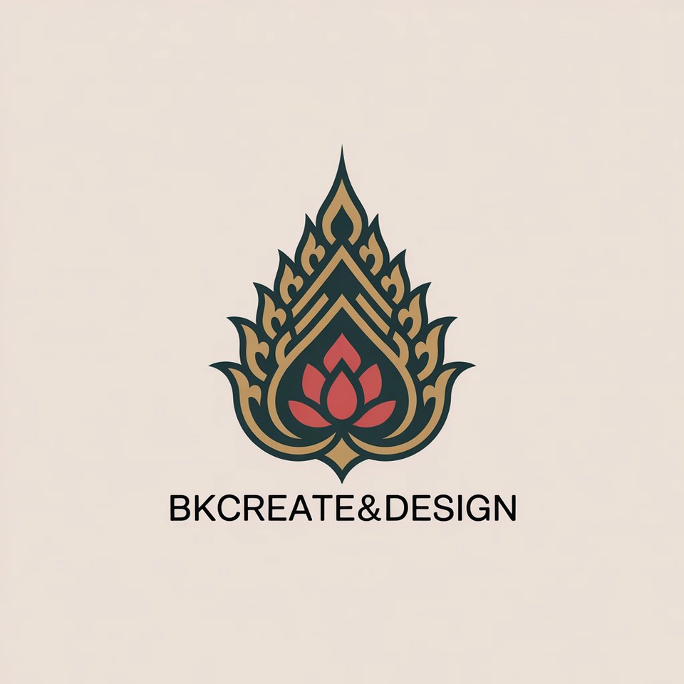 รับออกแบบโลโก้ BKCREATE&DESIGN โลโก้สวยหรู สไตล์มินิมอล