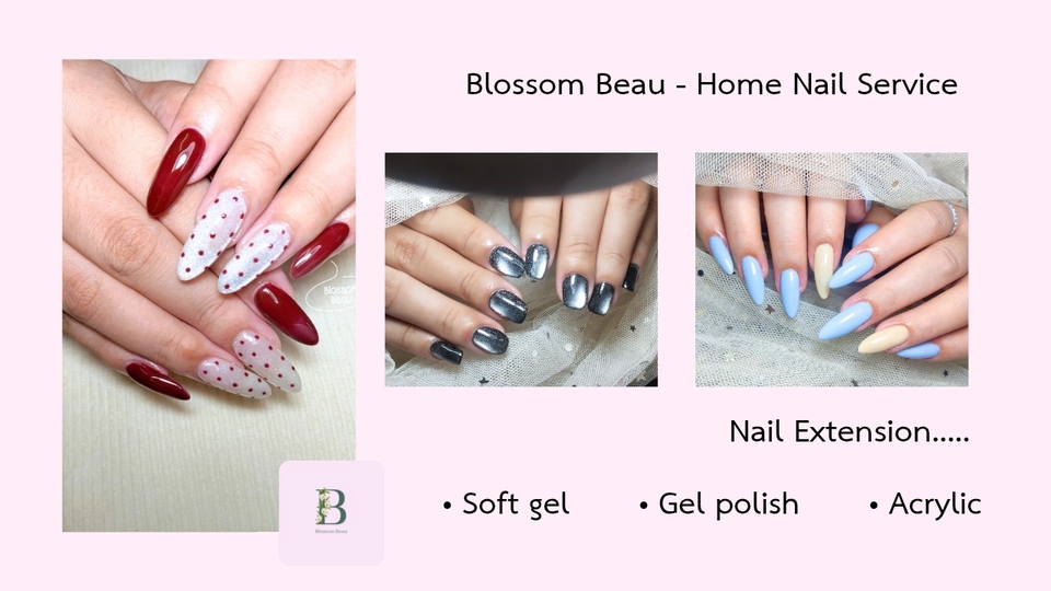 ทาสีเจล ต่อเล็บเจล ต่อเล็บอะคริลิค โอเวอร์เลย์ งานอาร์ต