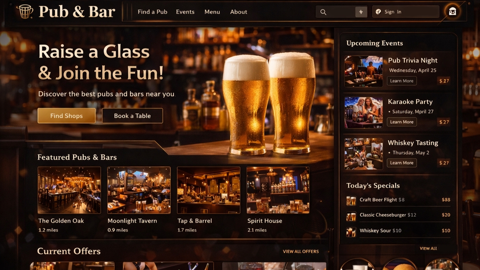เว็บไซต์ ผับ บาร์ ร้านเหล้า