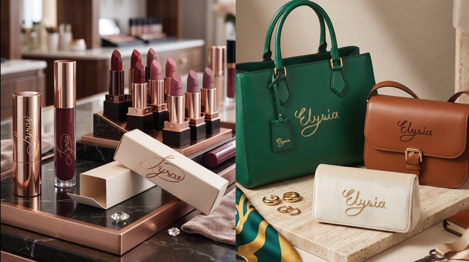 รับออกแบบโลโก้สวยๆ ออกแบบโลโก้แบรนด์ Elysia ลิปสติกและกระเป๋าหรู โลโก้ธุรกิจ