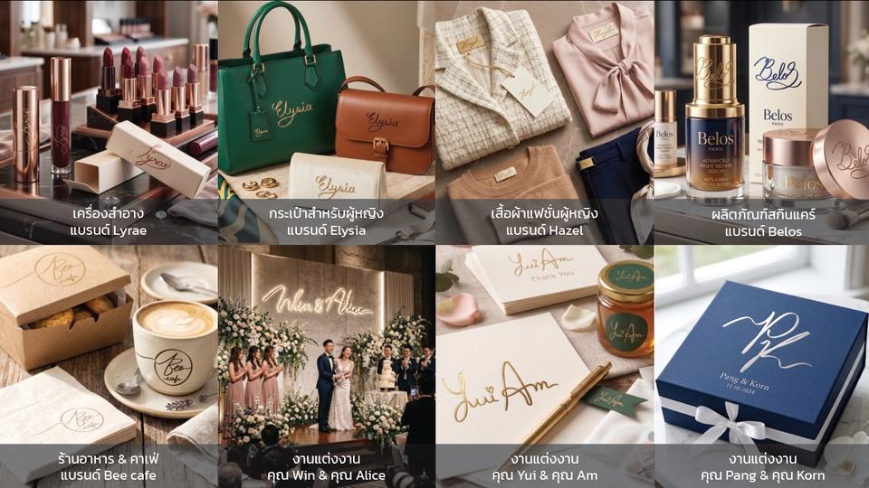 รับออกแบบโลโก้ ดูกระเป๋าแฟชั่น เครื่องสำอาง เสื้อผ้าแบรนด์ กล่องของขวัญ โลโก้ร้านค้า สินค้าบริษัท