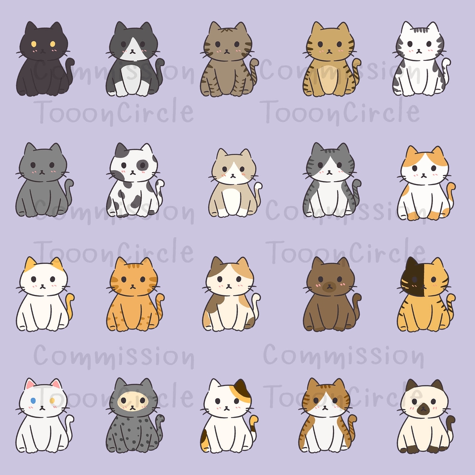 วาดภาพประกอบแมวน่ารัก สไตล์การ์ตูนน่ารัก