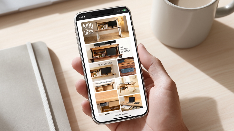 รับออกแบบแบนเนอร์ facebook บนมือถือ โชว์ตัวอย่างการออกแบบโต๊ะทำงาน Kido Desk สวยงาม