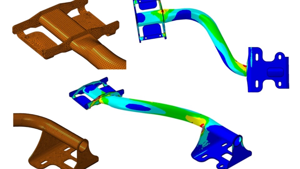 Finite element analysis car structure stress failure fracture crack testing