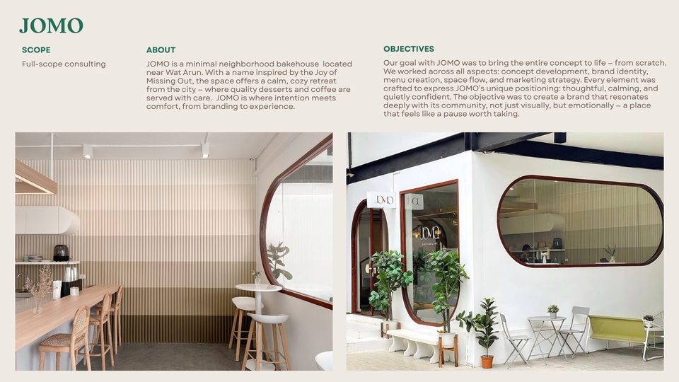 ที่ปรึกษาธุรกิจร้านอาหาร JOMO วางแผนธุรกิจ ออกแบบร้าน