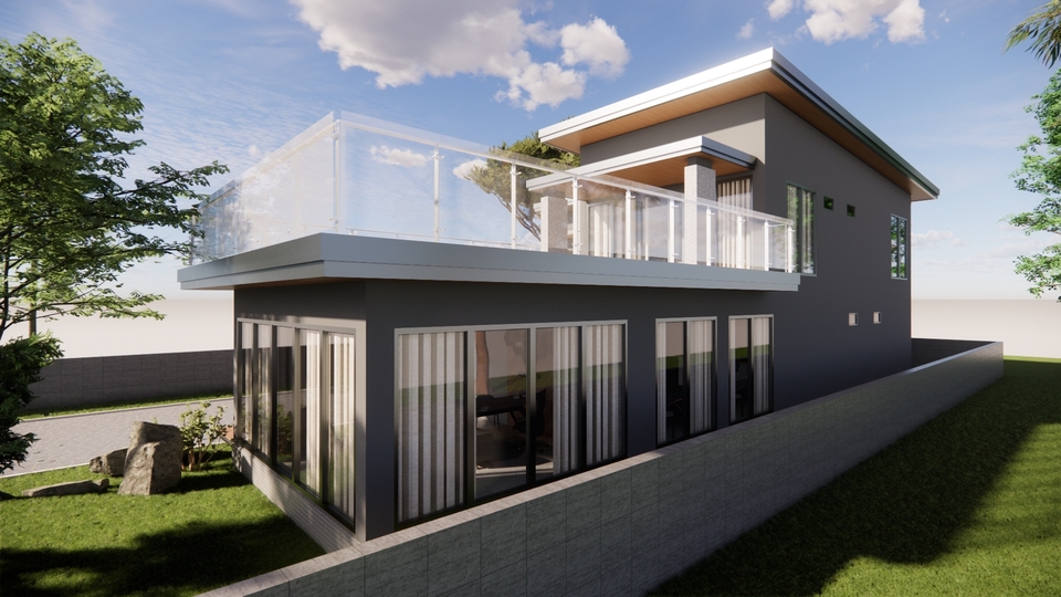 ออกแบบบ้าน3มิติ perspective โมเดลบ้าน3D รับสร้างบ้าน