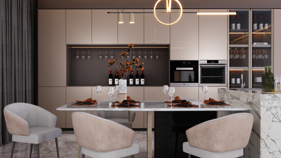 ออกแบบบ้าน3D perspectiveสวยหรู พร้อมเฟอร์นิเจอร์ครบครัน