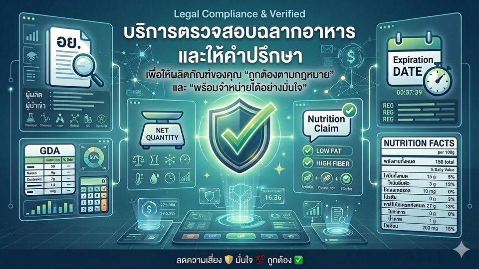 บริการตรวจสอบฉลากอาหารและให้คำปรึกษา