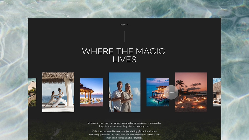 ออกแบบเว็บไซต์หรูหราสำหรับรีสอร์ท