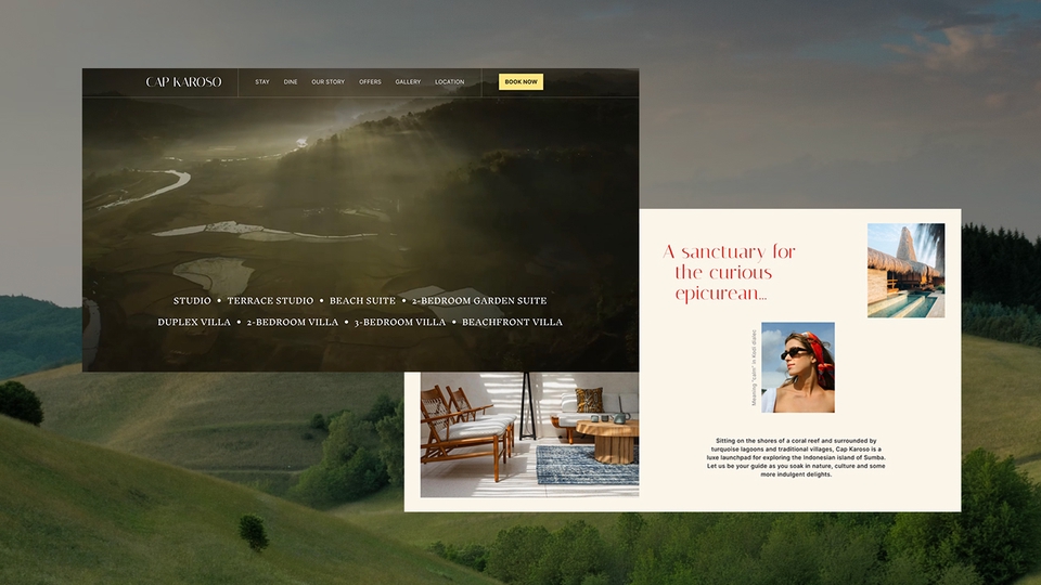 ออกแบบเว็บไซต์สวยหรู Cap Aroso โรงแรมรีสอร์ท