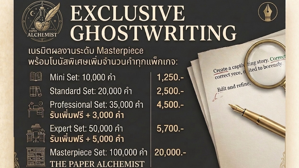 บริการนักเขียนเงาครบวงจร