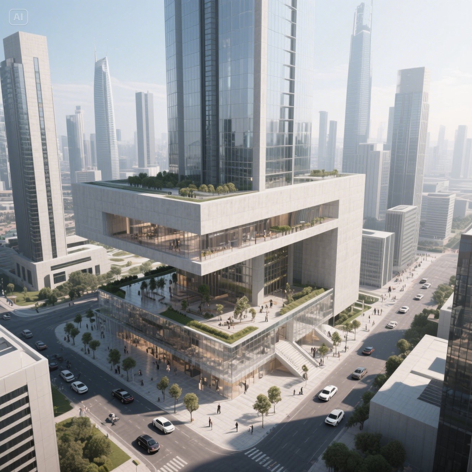 ออกแบบ perspective อาคารสูง 3 มิติ รับทำภาพ 3d