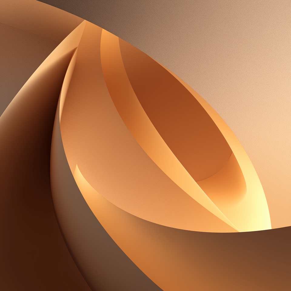 Abstract curve background in warm beige and cream tones, soft flowing light and shadow