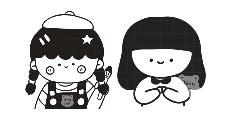 รับวาดการ์ตูนน่ารัก สไตล์มินิมอล วาดรูปอนิเมะหญิง