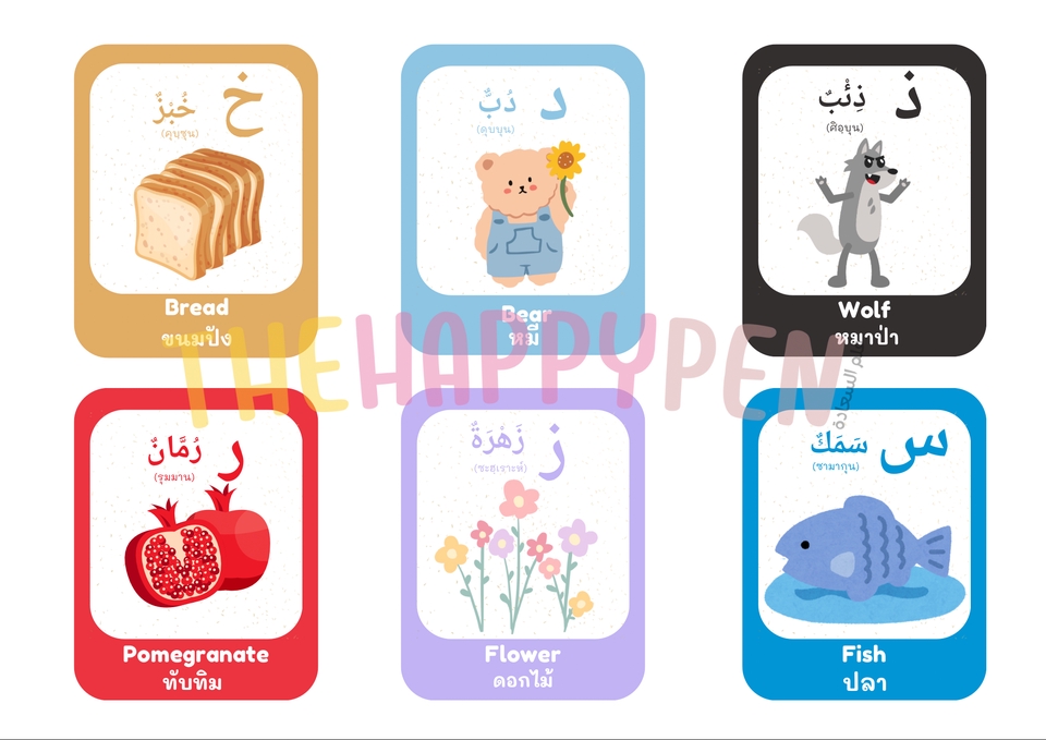 การ์ดพยัญชนะภาษาอาหรับ