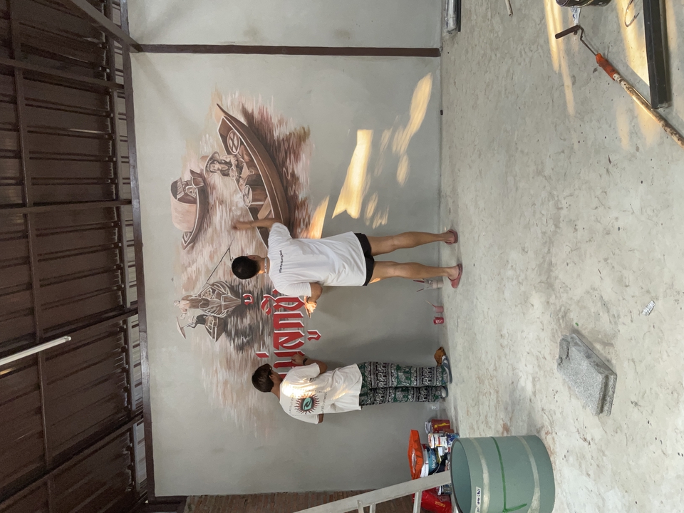 รับเพ้นท์ผนังภาพทิวทัศน์เรือในคลอง โดยช่างฝีมือดี รับวาดภาพฝาผนัง แต่งบ้าน สวยๆ