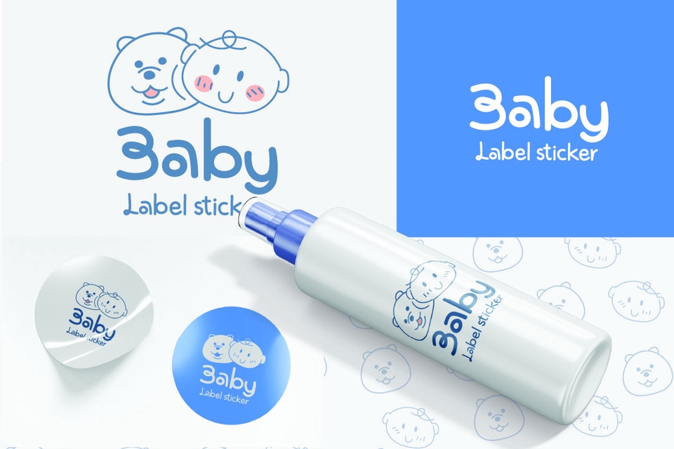 รับออกแบบโลโก้สินค้าเด็กน่ารัก สไตล์มินิมอล สีพาสเทล