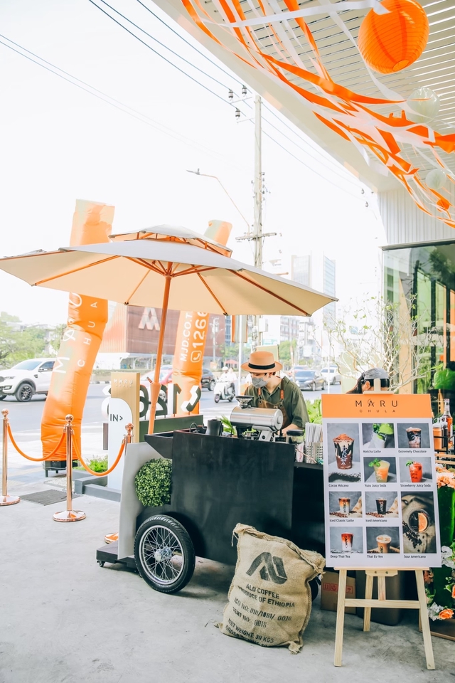 รับจัดบูธงานอีเว้นท์ MARU เครื่องดื่ม ออกบูธสวยงาม