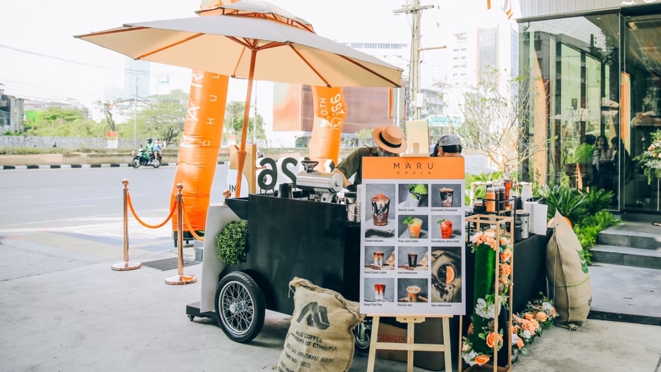 รับจัดบูธงานอีเว้นท์ Maru Coffee บริการออกบูธเครื่องดื่ม