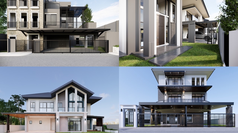 งานออกแบบ 3D ภายนอก (Exterior),ภายใน (interior) ปั้นโมเดล เขียนแบบ