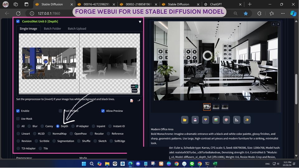 การใช้ Controlnet ควบคุมรายละเอียดผ่าน ForgeWebUI