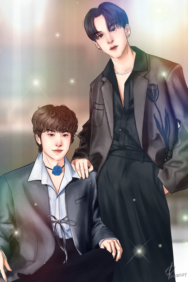 วาดแฟนอาร์ตเกาหลี คู่รัก การ์ตูน ไอดอล วาดรูป