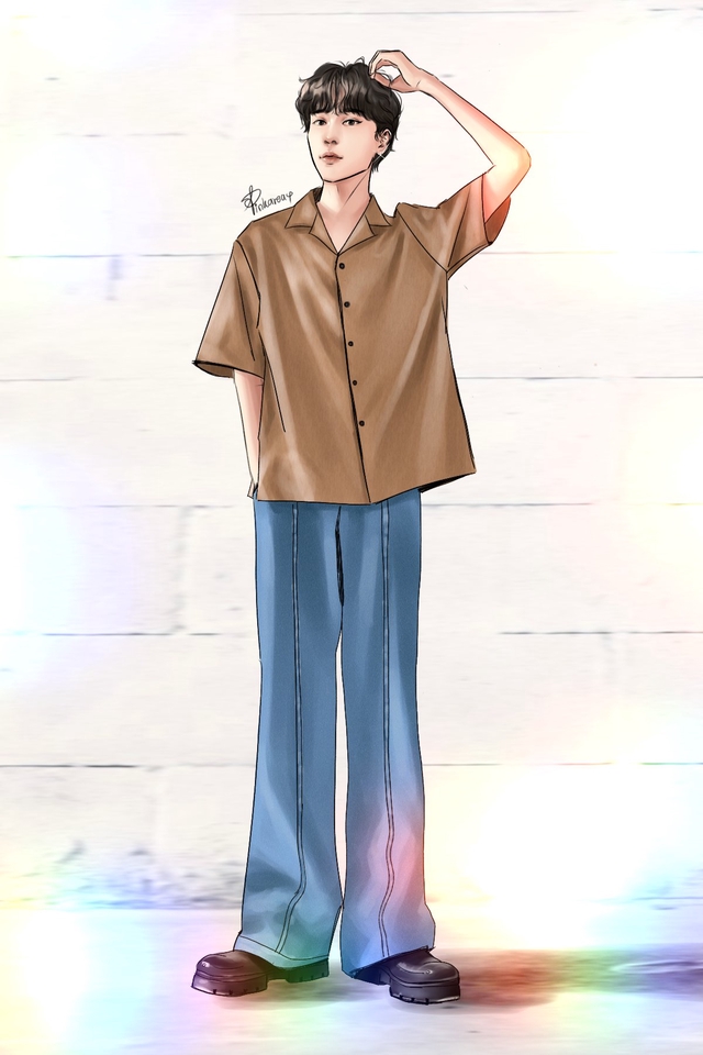 วาดแฟนอาร์ตเกาหลีไอดอล ภาพวาดการ์ตูน fanart