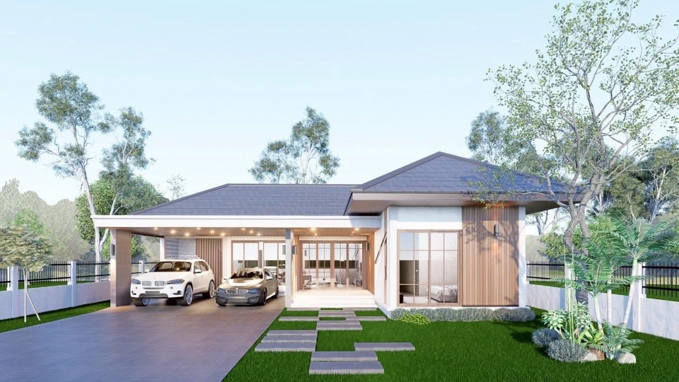 เขียนแบบวิศวกรรมและออกแบบโครงสร้าง - บ้านพักอาศัย คสล. 1 ชั้น (พื้นที่ 200 ตร.ม.) - 2