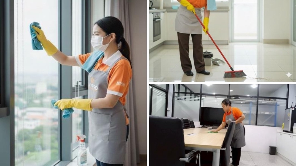 บริการแม่บ้านรายวัน/รายชั่วโมง ทำความสะอาด กวาด ถู เช็ด ล้างห้องน้ำ ตรงเวลา ใส่ใจงาน