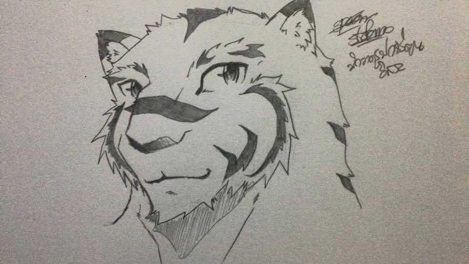 รับวาดรูปการ์ตูนลายเส้นเสือ สไตล์อนิเมะ น่ารัก