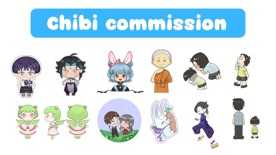 รับวาดรูปจิบิ วาดการ์ตูนน่ารัก สไตล์อนิเมะ ราคาถูก