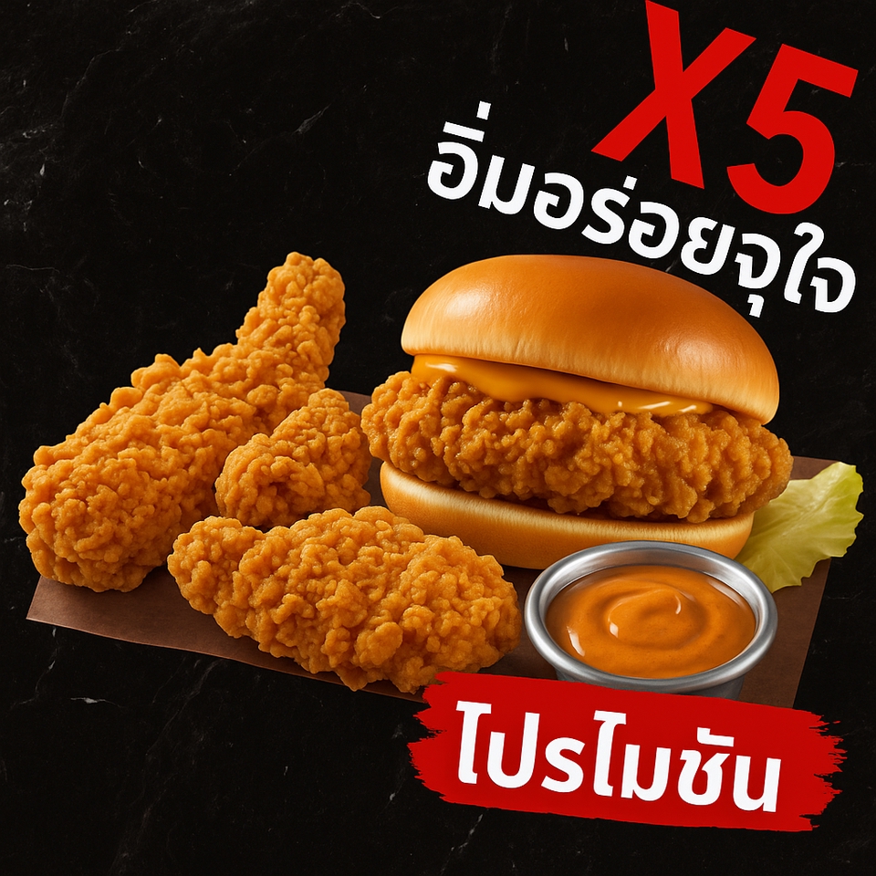 รับทำคอนเทนต์มาร์เก็ตติ้ง อาหารอร่อย โปรโมชั่น 5 ชิ้น