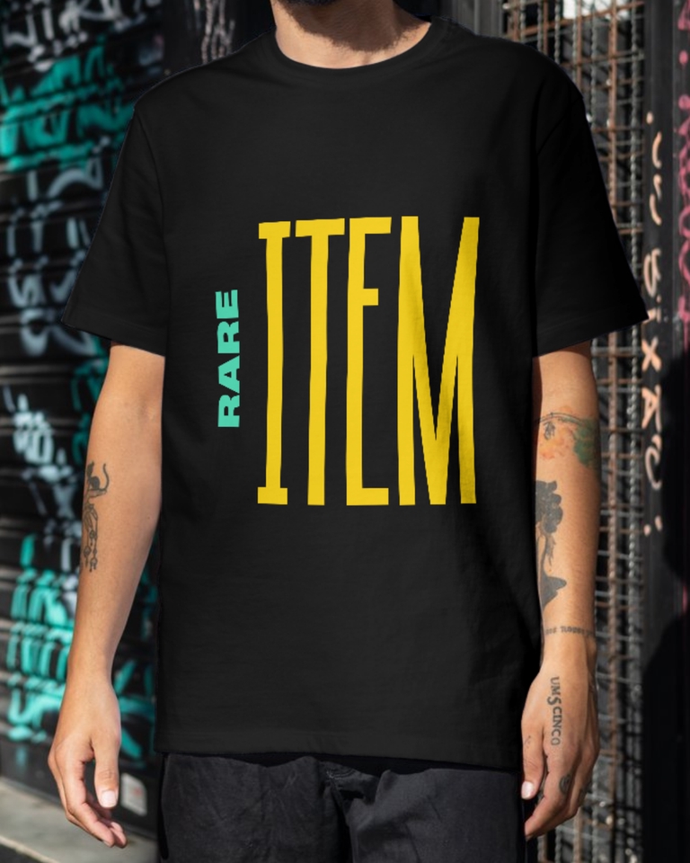 รับสกรีนเสื้อยืดสีดำลายITEMผ้าcotton