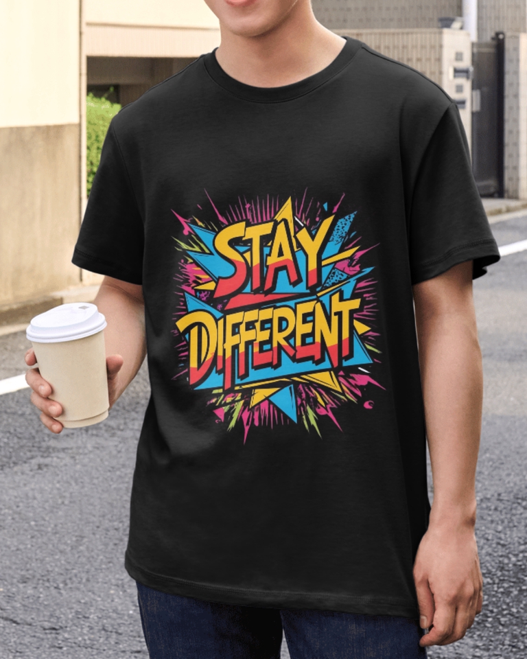 รับสกรีนเสื้อยืดลายStay Different สกรีนคุณภาพ