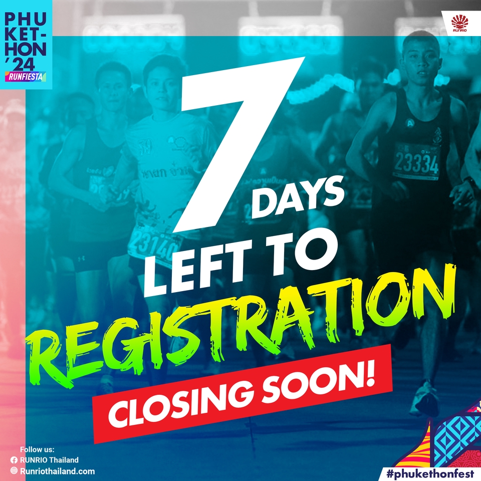 ออกแบบแบนเนอร์ Phuket Thon 24 Runfiesta  ลงทะเบียนปิดเร็วๆนี้