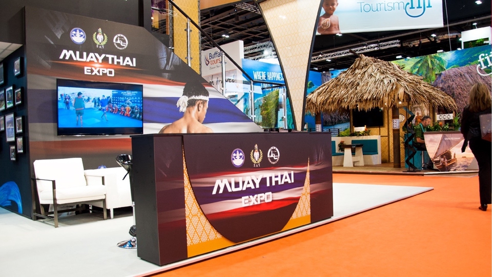 ออกแบบแบนเนอร์เว็บไซต์ Muay Thai Expo  บูธงานแสดงสินค้า