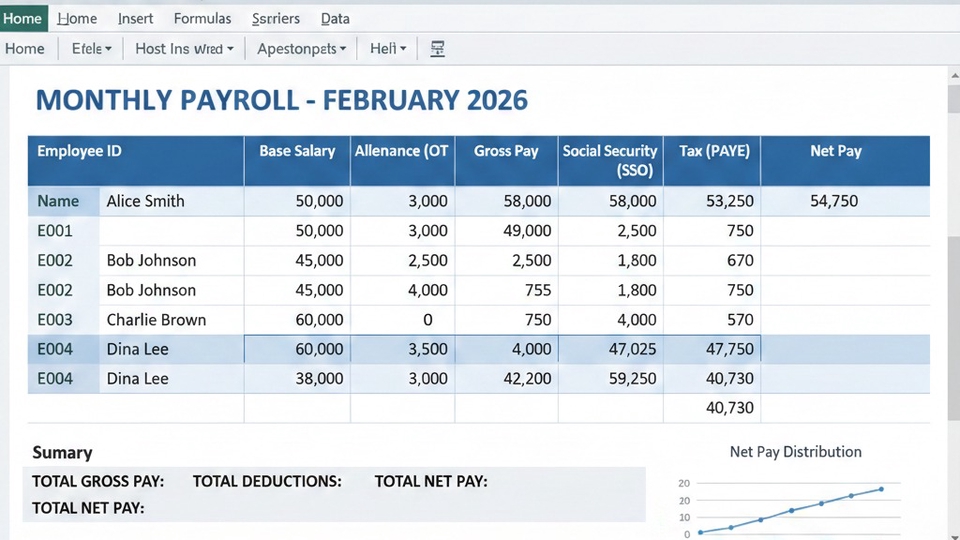 รับทำเงินเดือน /รับคำนวณค่าล่วงเวลา /บันทึกรายได้ รายการหัก /รับทำรายงานเงินเดือนประจำเดือน ประจำปี